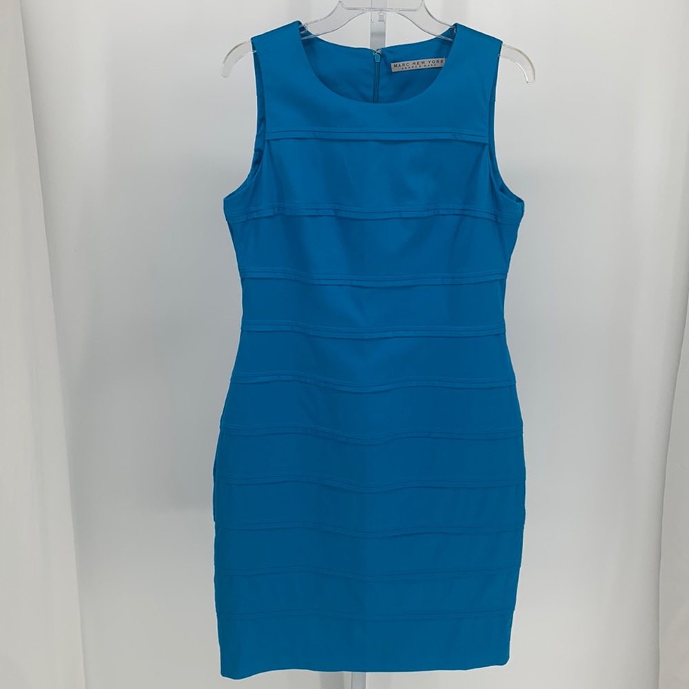 NWT Andrew Marc•Marc New York• Ceruean Blue Bodycon Dress. Sz10